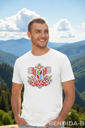 Мъжка тениска с шевица – „Дървото на живота“